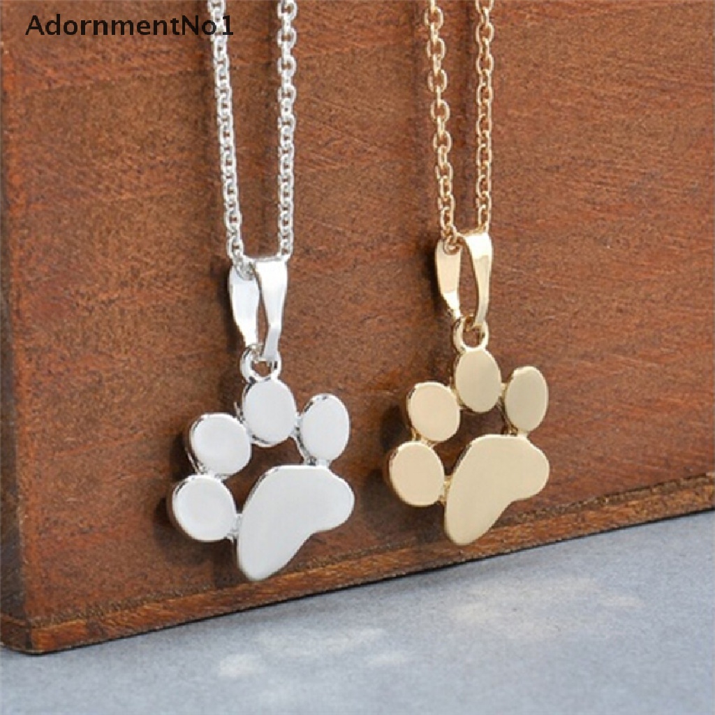 (AdornmentNo1) Kalung Rantai Dengan Liontin Telapak Kaki Anjing / Kucing Untuk Wanita