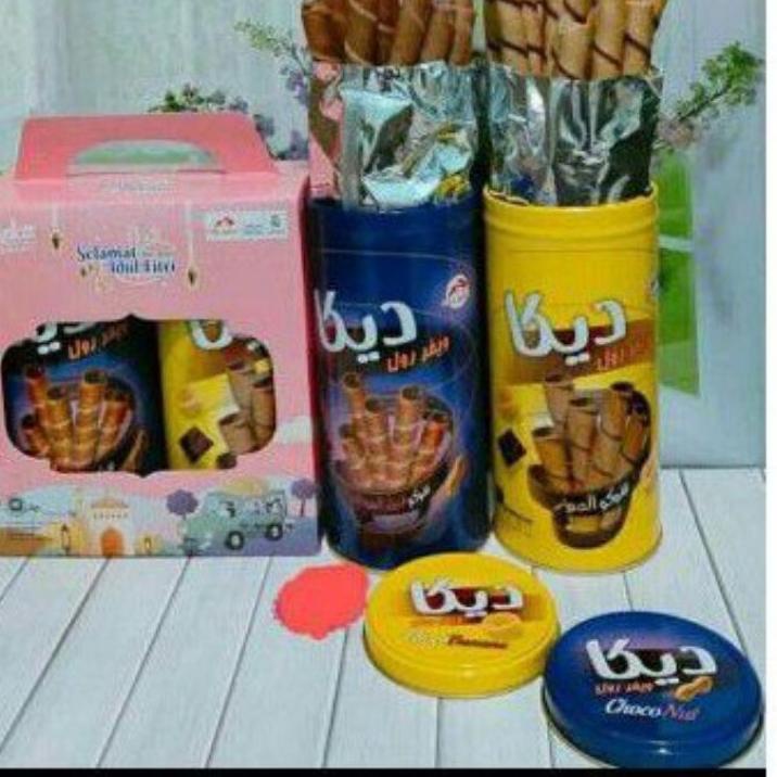 

GT7✣ Deka Wafer Roll Isi 2 Kaleng Parcel Lebaran Pink Ready Banyak