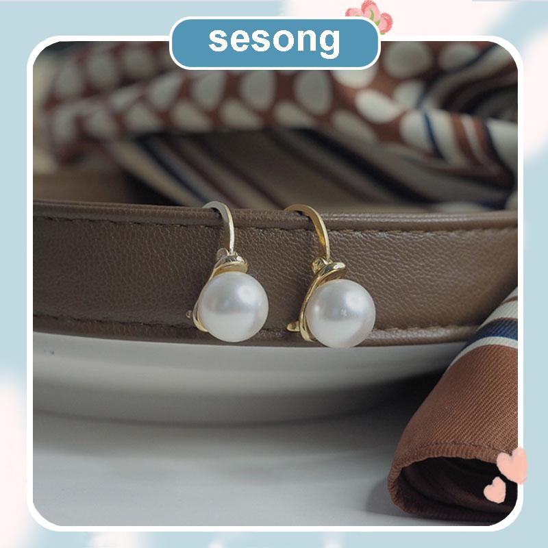 Anting Mutiara Besar Gaya Retro Korea Aksesoris Fashion SS