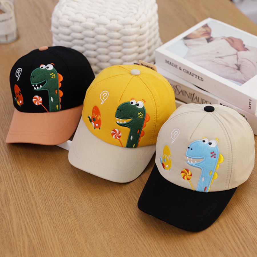 Topi anak usia 6-24 bulan import terbaru model karater Dino Lolipop