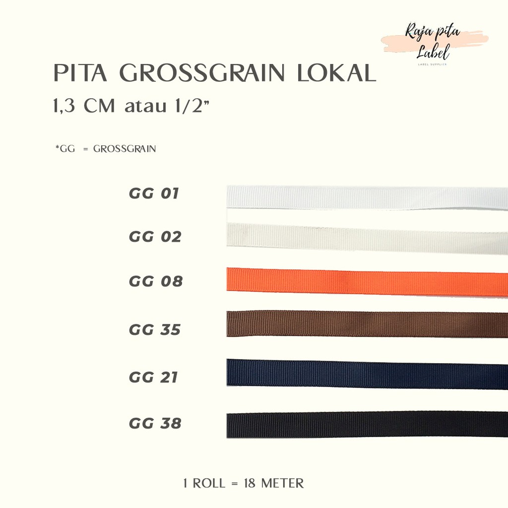 

Pita Grosgrain 1/2 inch / 1.3cm