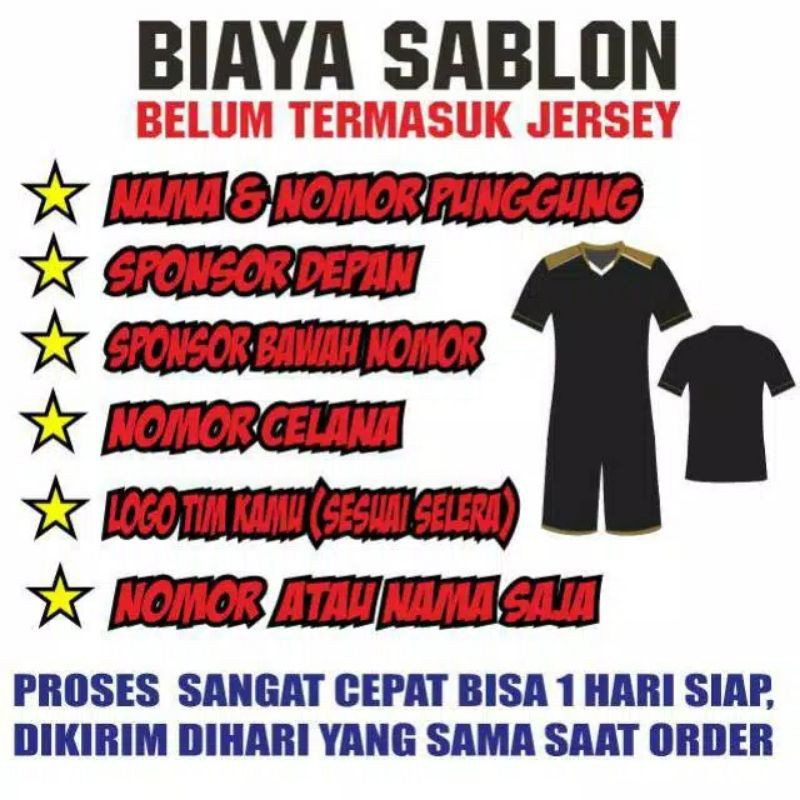 biaya buat sablon / PASANG SABLON JERSEY / SABLON JERSEY FUTSAL NAMESET