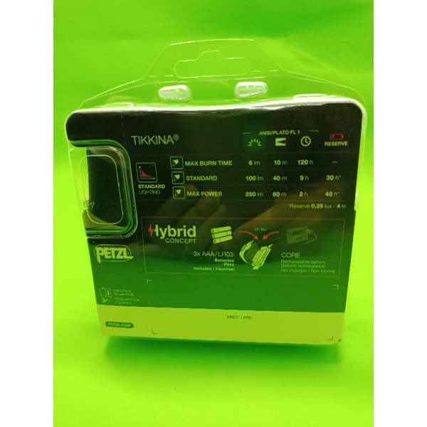 PETZL TIKKINA HEADLAMP 250 LUMENS BLACK / ORIGINAL