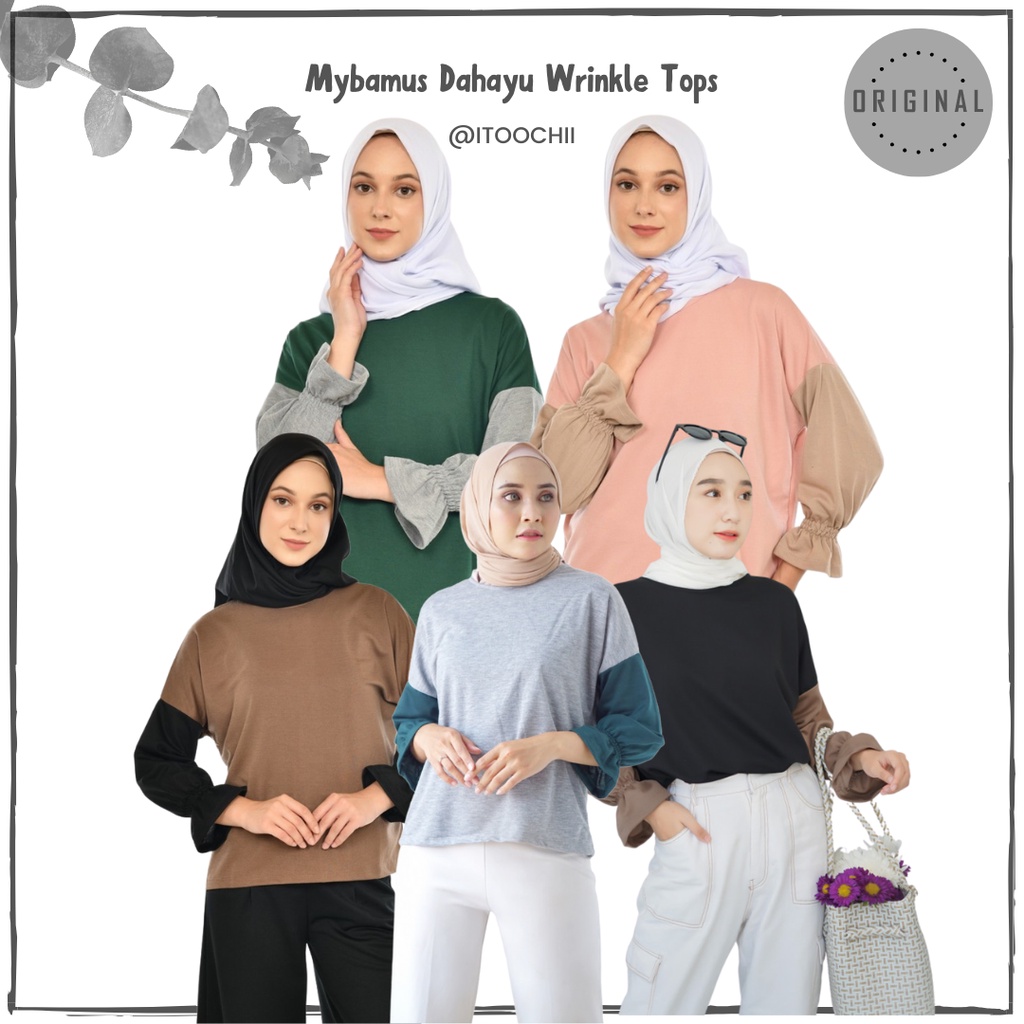 Mybamus Dahayu Wrinkle Tops Baju Wanita Blouse Korea Atasan Wanita Baju Muslim