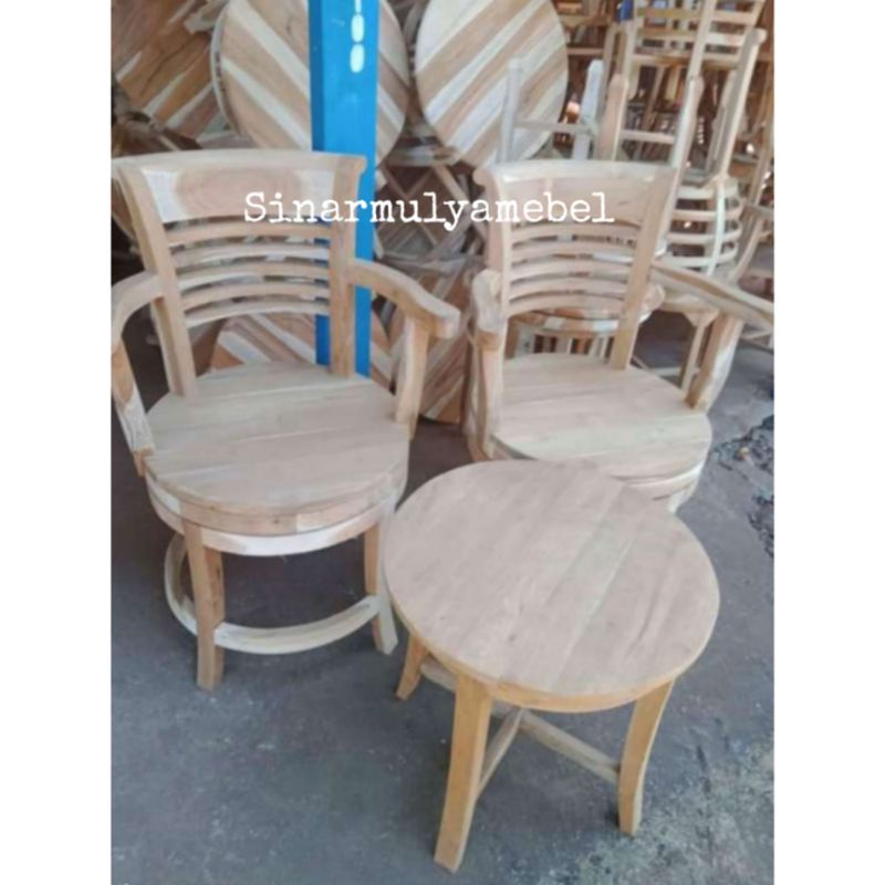 KURSI TERAS PUTAR JATI JEPARA KURSI SANTAI