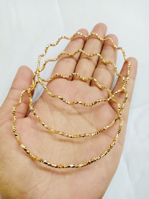 Gelang tangan wanita//gelang kromcong lengkok//gelang set 3 //diameter 6,4