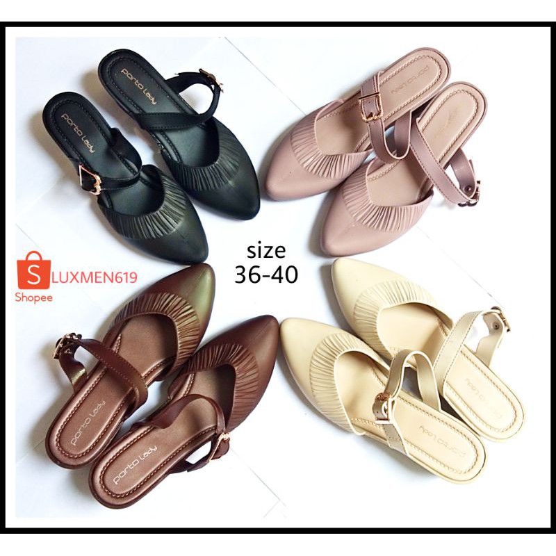 Sepatu Sandal Porto Lady Style LET / Sandal Slop Jelly / Sepatu Wanita Polos