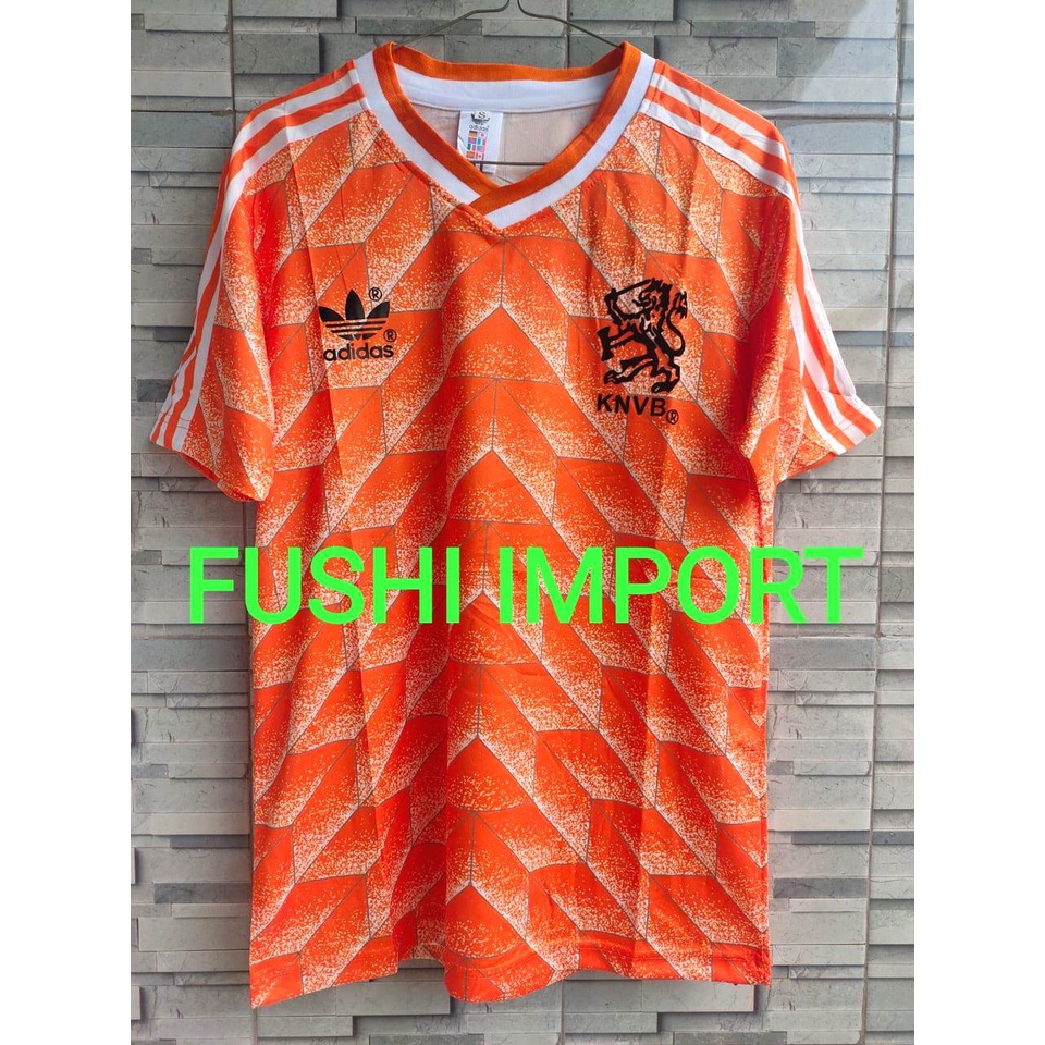 HQ RETRO JERSEY BOLA BELANDA HOME 1988-1989 NETHERLANDS GO HQ IMPORT