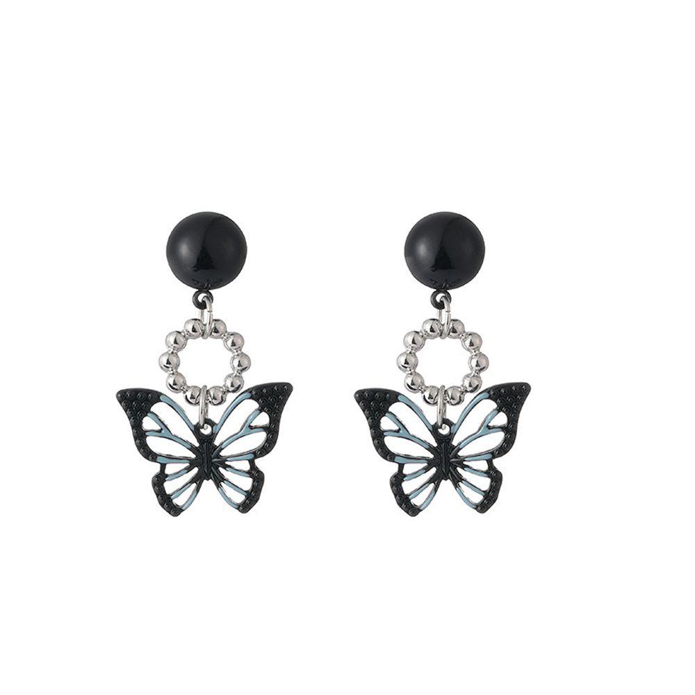 Mxbeauty Wanita Anting Pejantan Hadiah Manis Kupu-Kupu Manik Tergantung Tanpa Tindik Menjuntai Drop Earrings