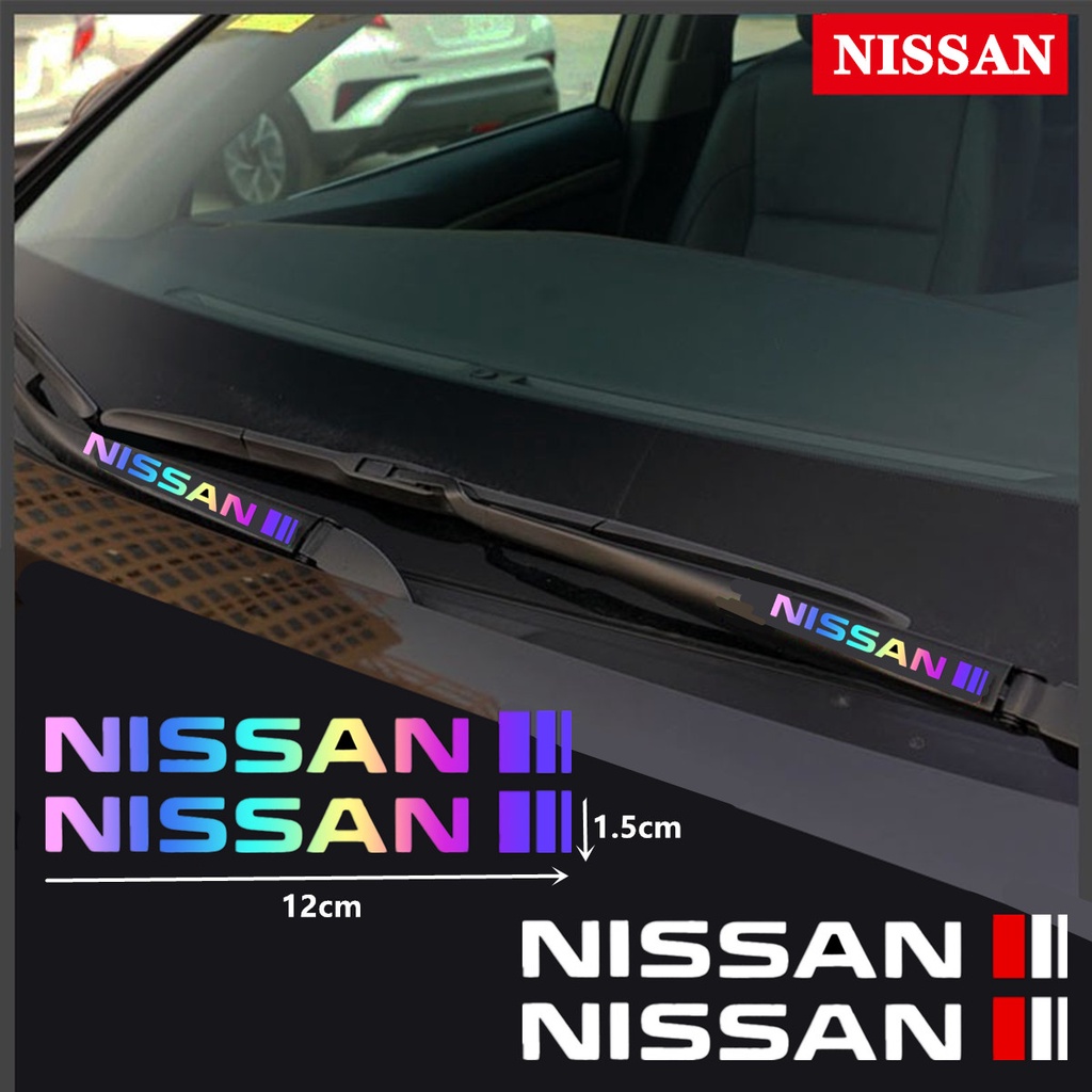 2pcs Stiker Wiper Kaca Depan Dan Belakang Untuk Nissan Tiida Sunny QASHQAI J10 J11 MARCH LIVINA TEANA