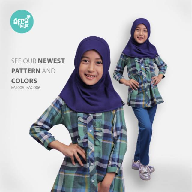 Tunik Afrakids Hijau Kotak FAT005