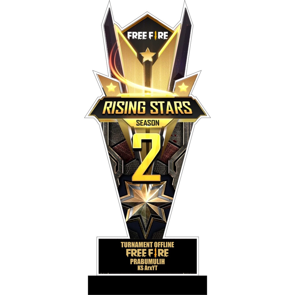 Trophy/Piala/Plakat/Free Fire/Bahan Akrilik 3mm/Free Desain/bisa custom