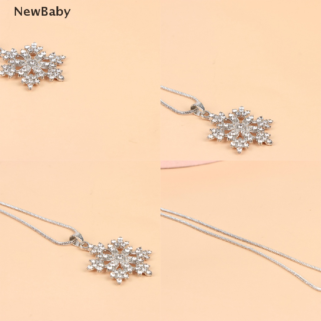 3pcs / Set Kalung Anting Desain Snowflake Untuk Hadiah Valentine