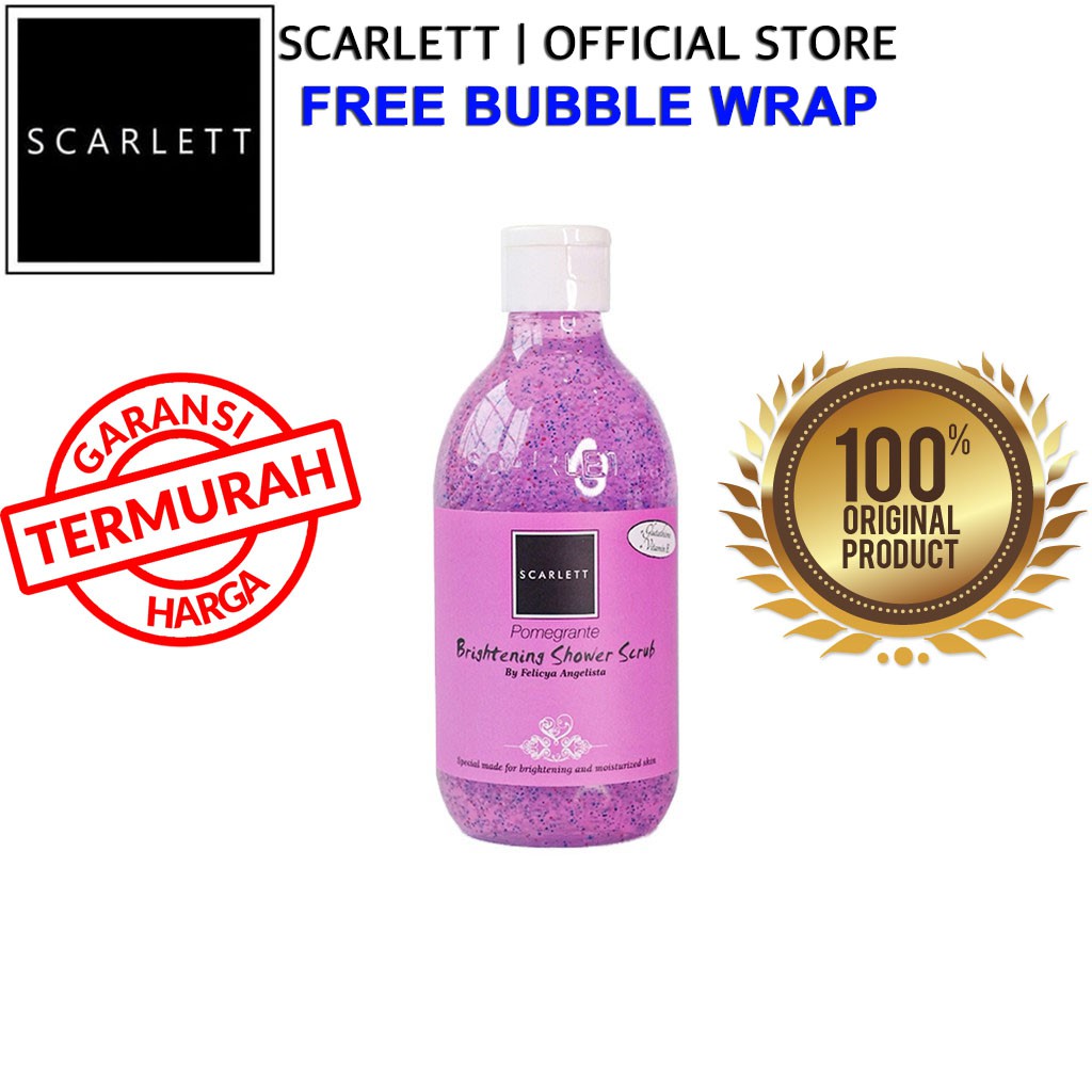 Scarlett Whitening Shower Scrub Pomegrante