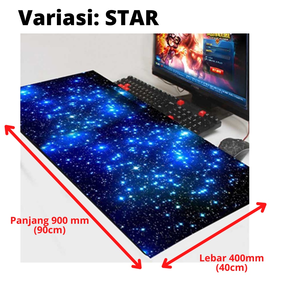 Mouse Pad Gaming Lebar Besar Alas Keyboard Mousepad Gaming Ukuran XL - XXL Desk Mat Anti Slip