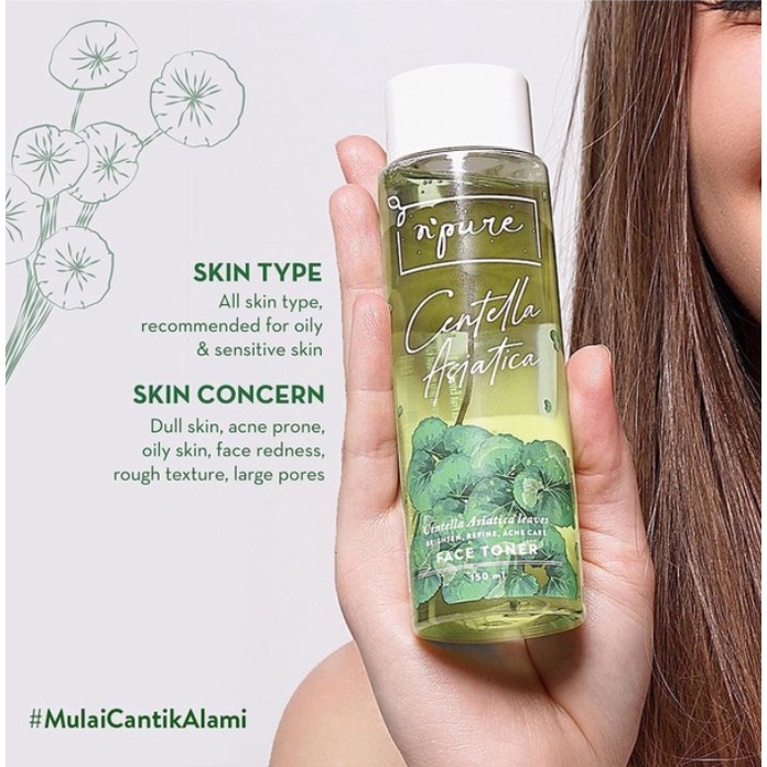 B07 B07-1 N'PURE centella asiatica cica toner face wajah muka kecantikan make up skin care murah asli original pelembab minyak berminyak oily face dry kering npure pembersih kapas menyamarkan bekas jerawat bruntusan mencerahkan garis halus penuaan