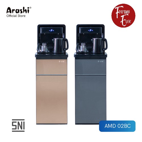 ARASHI Water Dispenser Multifungsi AMD 02BC Hot &amp; Cool / Panas &amp; Dingin Air Galon Bawah + Remote, Ceret Elektrik &amp; Jar