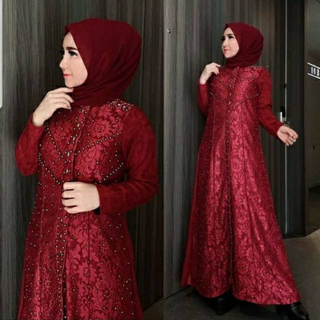 GAMIS JUMBO REAL PIC // BAHAN JAGUAR KOMBI SATEN ROBERTO TEBAL LD110 PJ130 FIT M - XXL