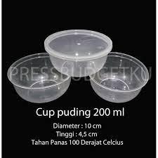 Cup puding 200ml / Cup plastik / Food container / Mangkok plastik