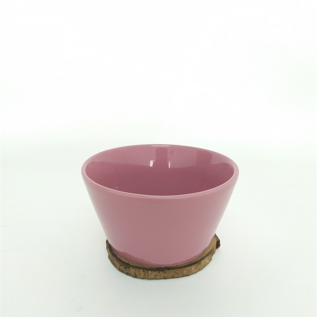 Mangkuk Mangkok Keramik  V 13cm Pink  Tua Polos  Mangkok Mie 