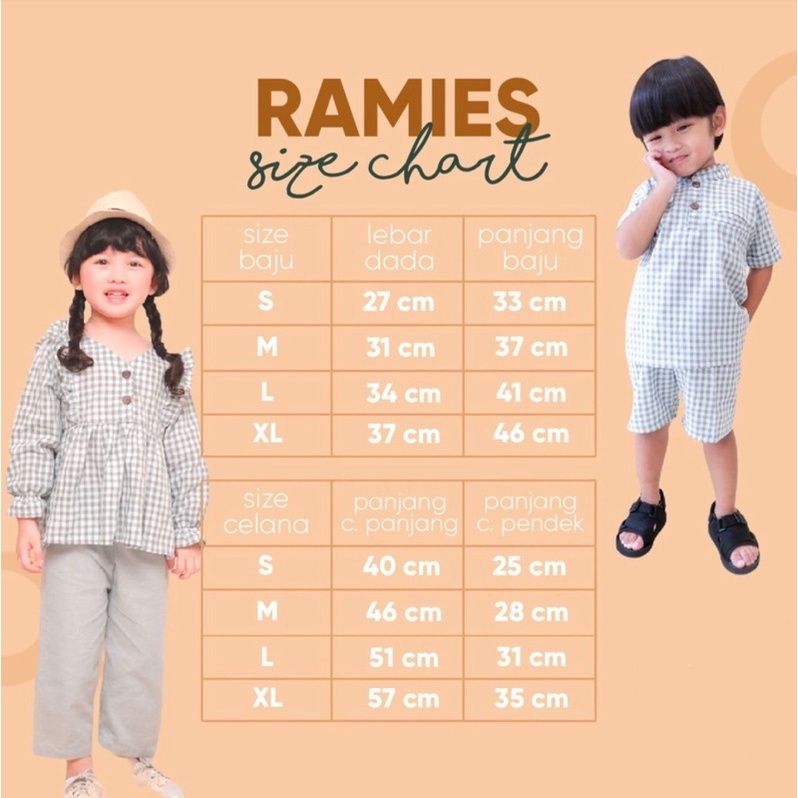 RAMIES Series Set Couple Anak / Setelan Baju Muslim Couple Anak 6bln-8thn