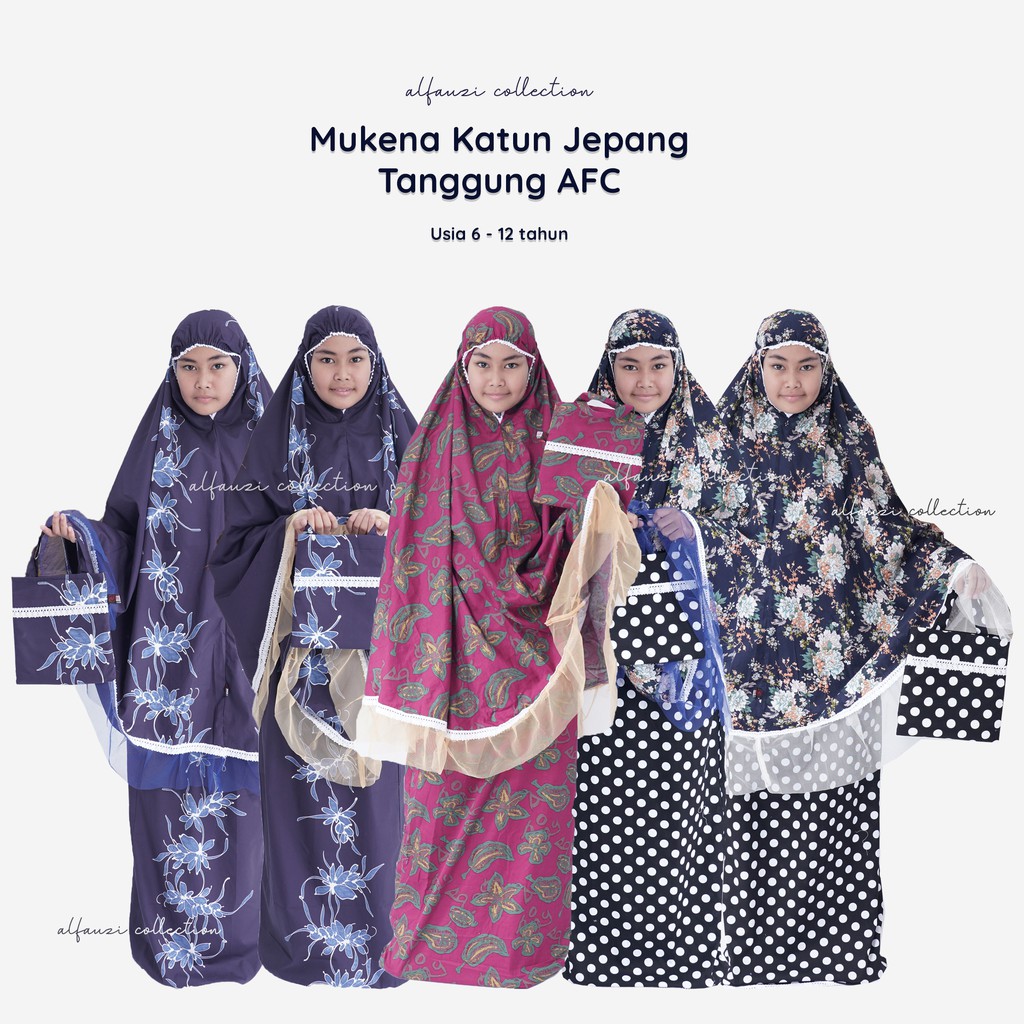 Mukena katun jepang anak Afc / mukena anak tanggung / mukena kekinian