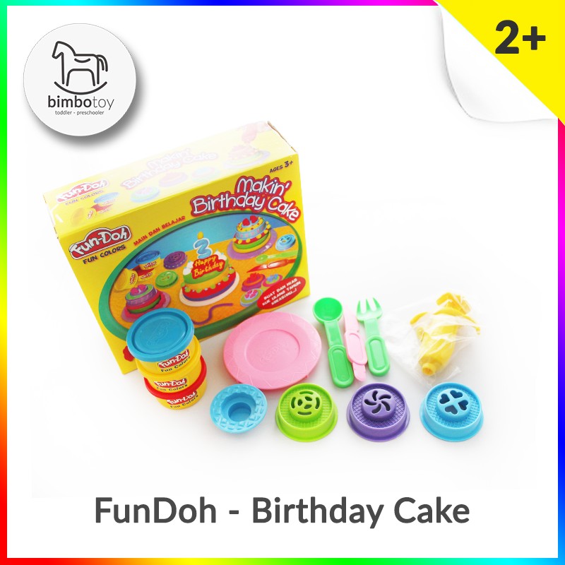 Bimbozone - Mainan Lilin Edukasi Anak sensory dough | Fun Doh - Birthday Cake