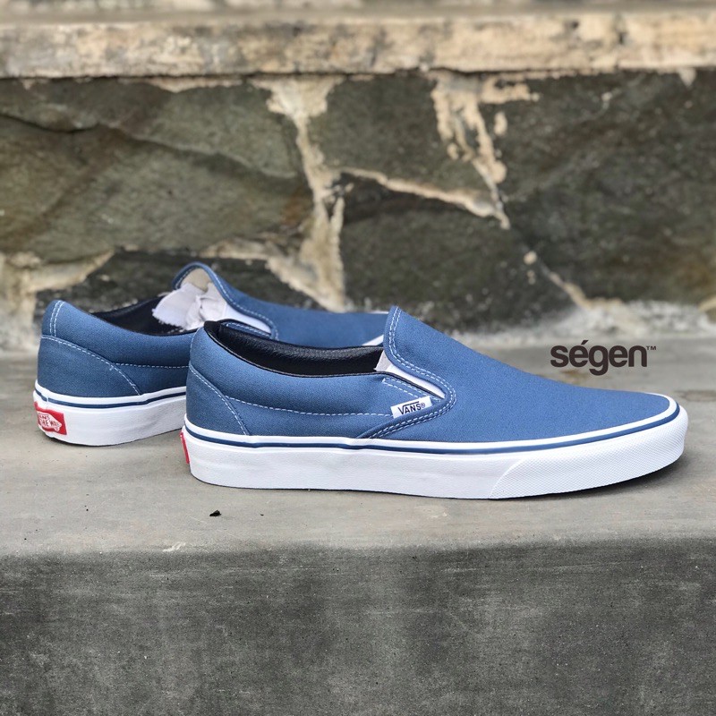 slip on vans blue