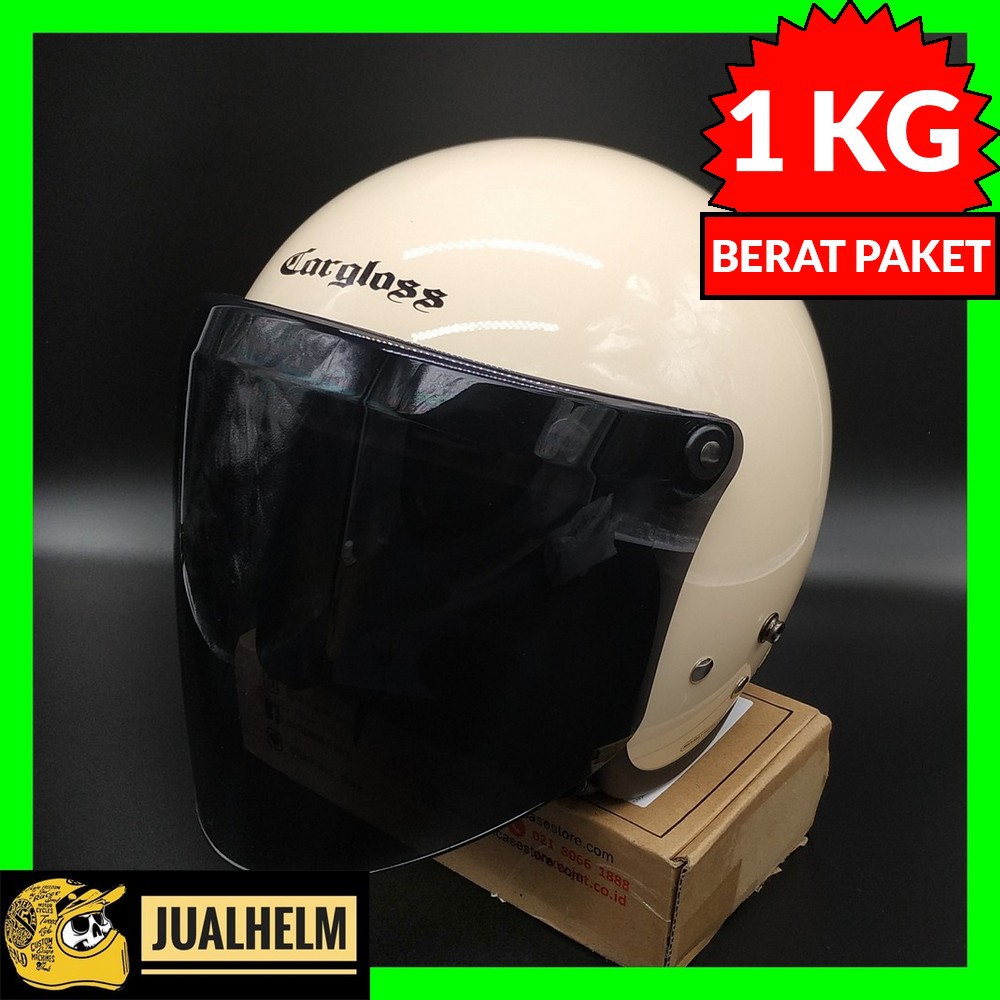 Helm Cargloss Retro Avorio Naiade - Kaca Snail Smoke