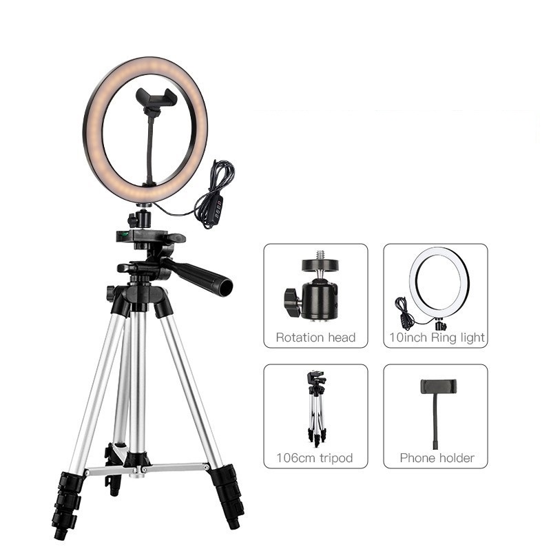 Ring Light 26CM Ring Light 33 CM LED + Tripod 3110 3118 2.1 Meter for Selfie, Live Stream, Makeup