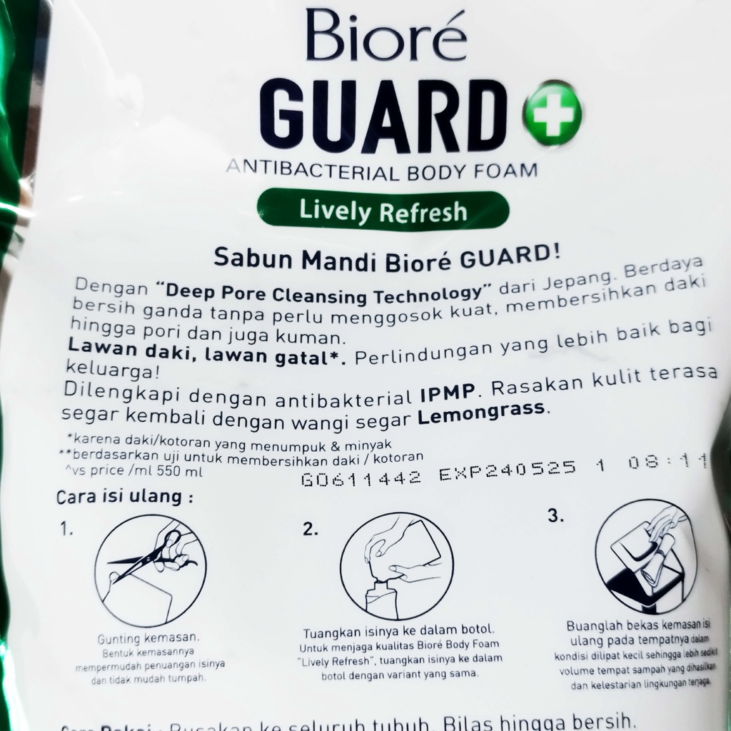 𝗕𝗜𝗢𝗥𝗘 𝗕𝗼𝗱𝘆 𝗙𝗼𝗮𝗺 Sabun Mandi Cair 800ml Guard  / Relaxing Aromatic 800 ml