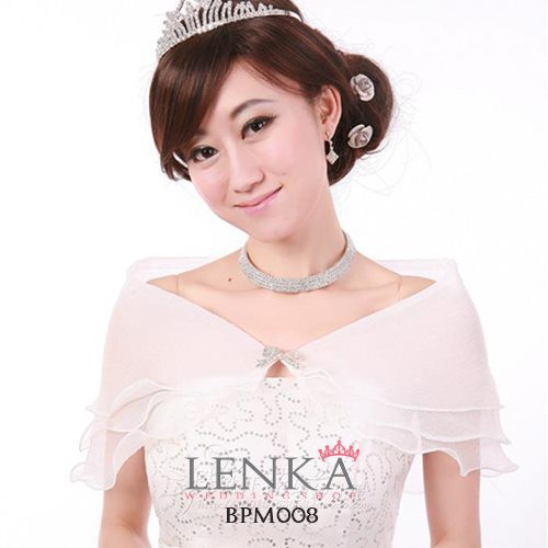 (BEST SELLER) AKSESORIS BOLERO BROKAT PESTA PENGANTIN PUTIH MODERN BPM008