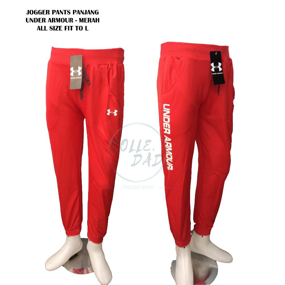 Jual Celana Jogger Panjang Training Under Armour   Merah Murah