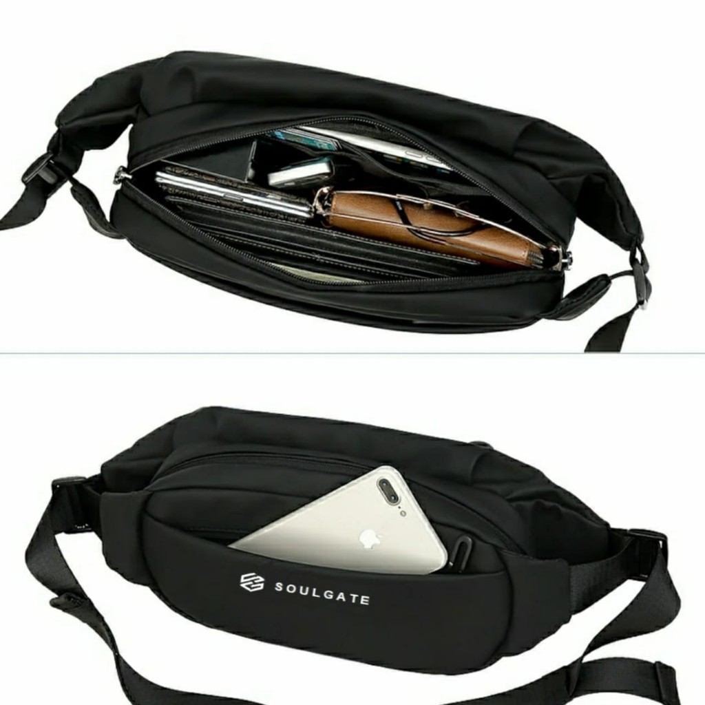 Sling bag Pria Anti Air Bahan Mickro - Tas Selempang Bolak Balik Unisex
