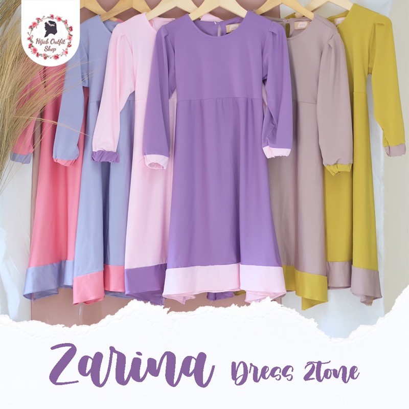 Zarina Dress 2tone / gamisnya saja yaa/ gamis anak / dress anak
