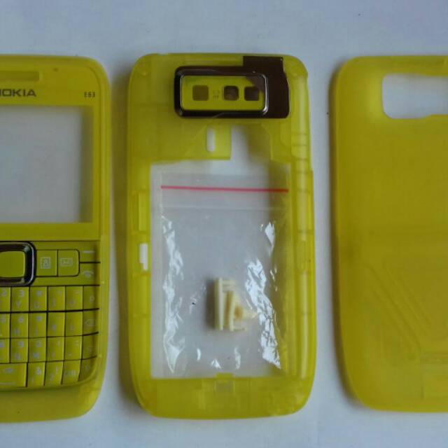 Casing nokia e63 kuning transparan fullset