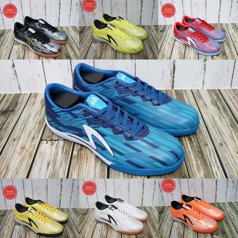 GSN Sepatu Bola Futsal Specs Infinity Super Simic High Quality Pria Biru Merah Orange Hijau Abu