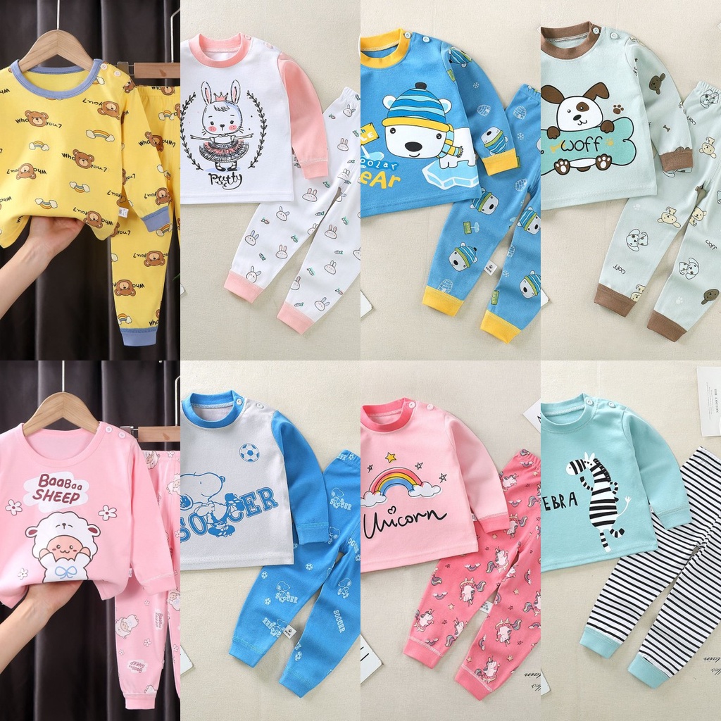 BABY STORE01 - BBB2 SETELAN ANAK 0-4 TAHUN SETELAN BAYI PANJANG PIYAMA BAYI BAJU PANJANG DAN CELANA PANJANG