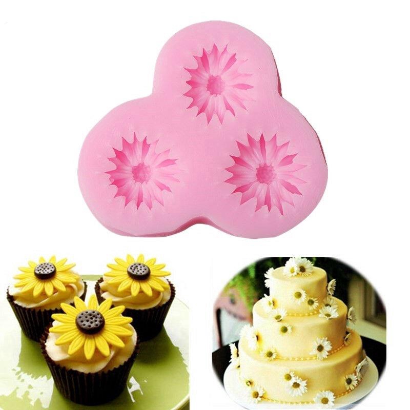 Diy Cetakan Bahan Silikon Bentuk Bunga Daisy 3d Untuk Kue/Fondant/Cokelat