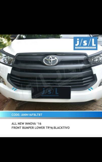 List bumper depan Innova 2016 front bumper lower trim Hitam + Chrome jsl