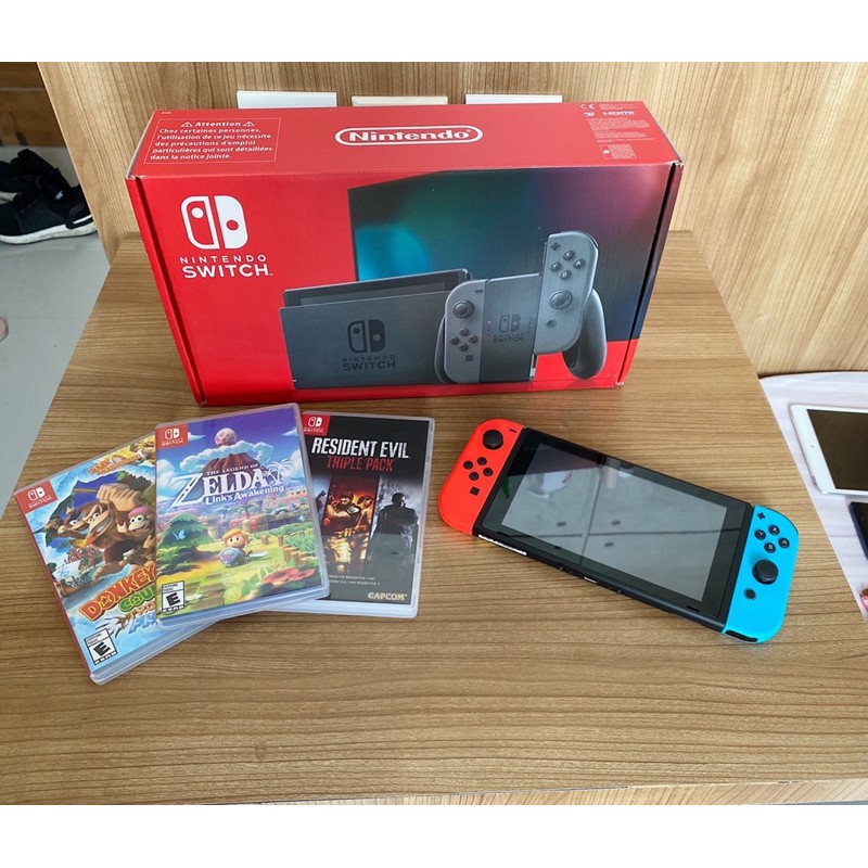 Jual Nintendo Switch Neon V2 Second + Bonus 7 Games Indonesia
