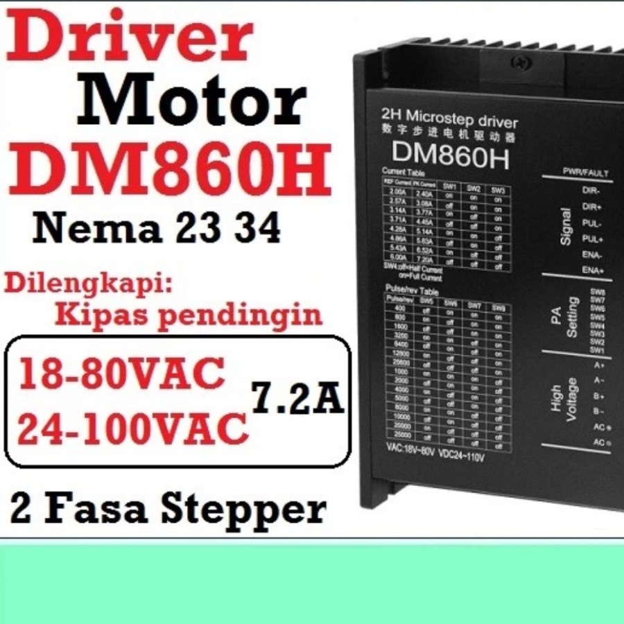 driver stepper dm860h 2 phase 7.2A DM 860H nema 23 nema 34 cnc driver