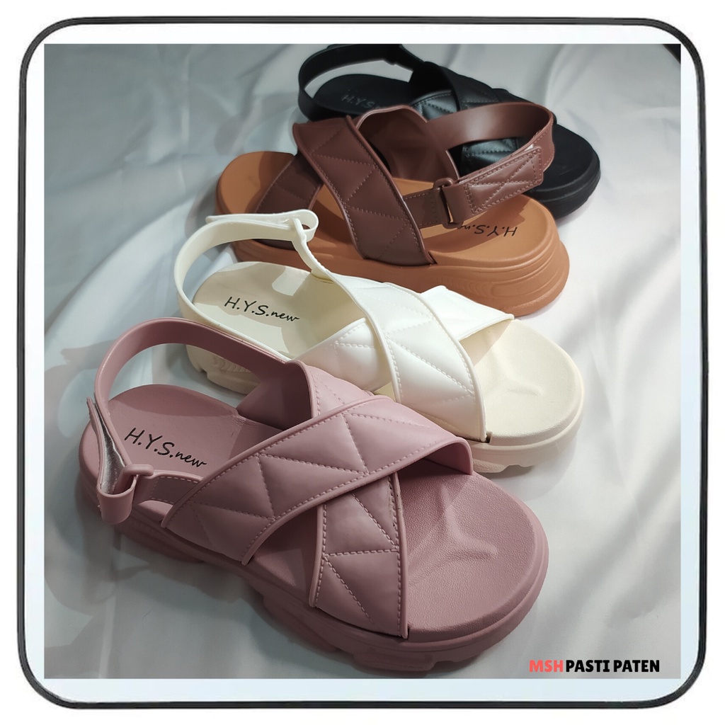 Sepatu Sandal Tali Wedges Impor Wanita Empuk Ori