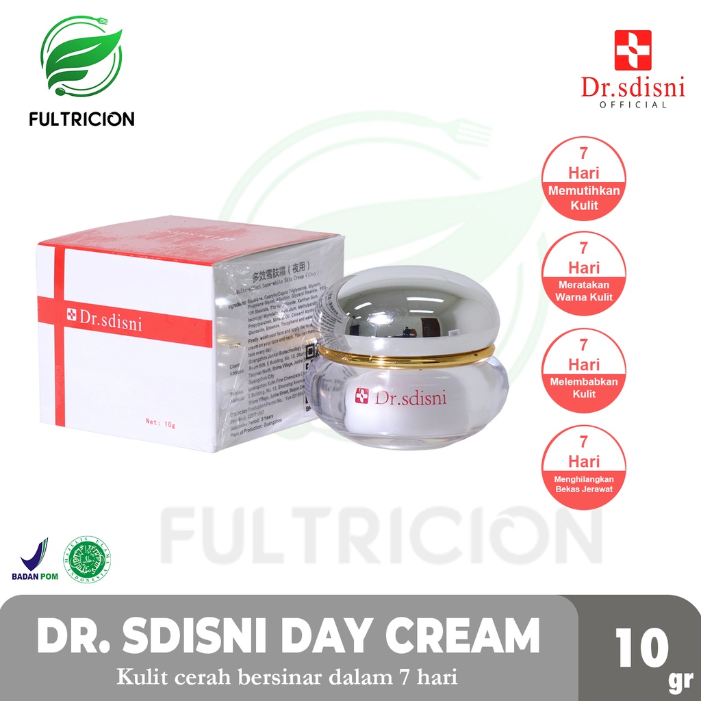Dr Sdisni Day Cream Urban Face - Brighten Cream Wajah Glowing Whitening Sehat Cerah Krim Siang Cream
