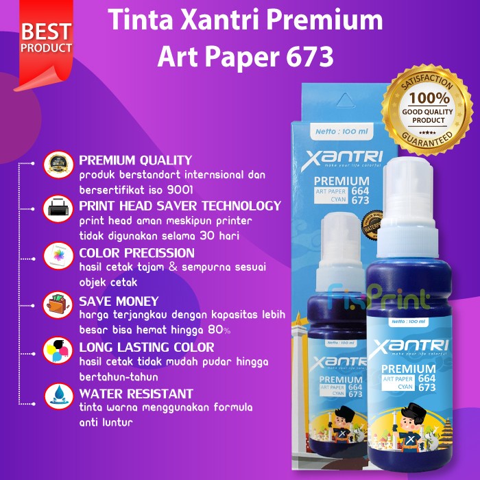 Tinta Art Paper 664 Epson Printer artpaper L100, L200, L110, L120, L210, L220, L310, L350, L355, L360, L365, L380, L380, L385, L405, L455, L460, L465, L480, L485, L550, L555, L565, L605, L650, L800, L805, L810, L850, L1300, L1800