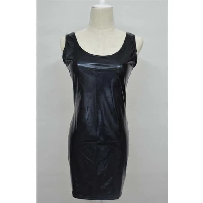 dress pasta party dance cosplay leather PU semi kulit latex