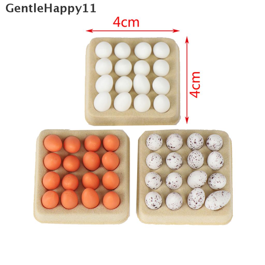 Gentlehappy 16Pcs / Set Mainan Miniatur Telur Skala 1: 12 Untuk Dekorasi Dapur Rumah Boneka