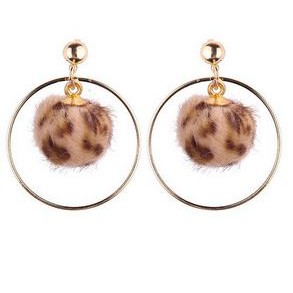 Anting Korea Stud Bulat Pompom Import