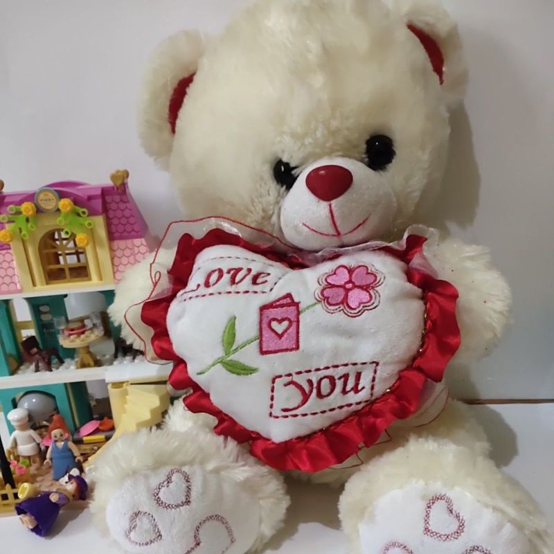 boneka besar boneka bear i love u putih boneka murah boneka valentine  mainan murah boneka i love u 