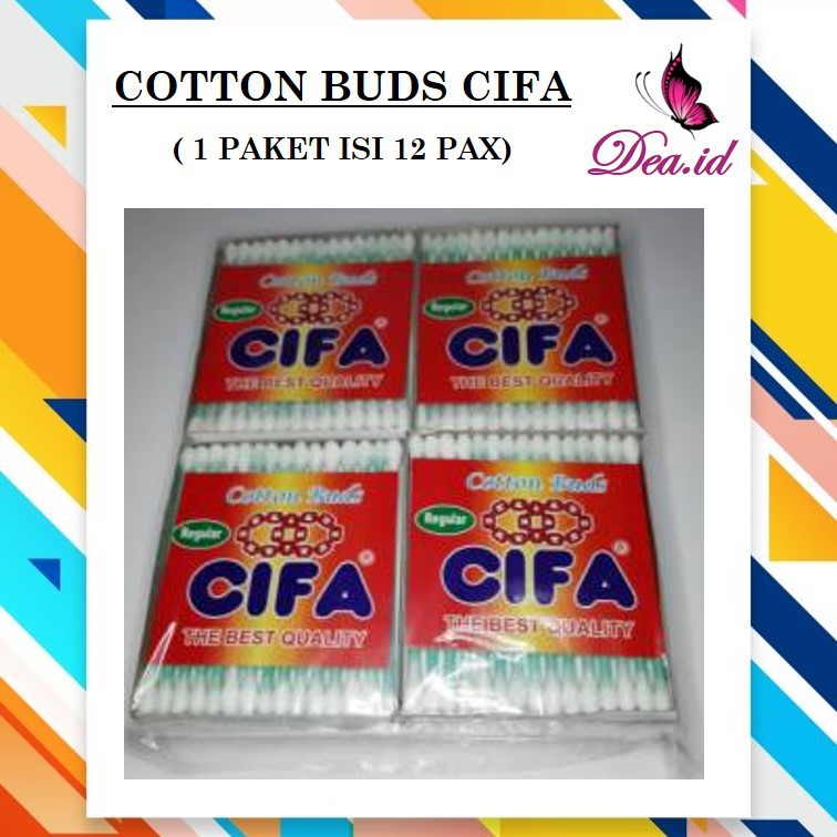 [DEASHOP] COTTON BUDS / KOREK KUPING / PEMBERSIH TELINGA MERK CIFA ISI 12 PAX